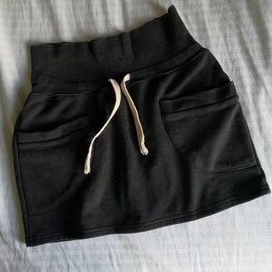 Black Drawstring Mini Skirt